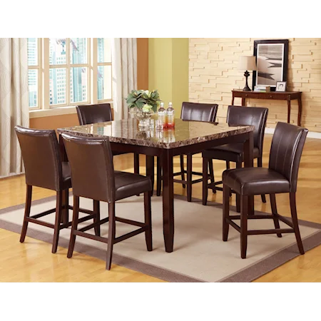 7 Piece Pub Table and Counter Height Chairs Set